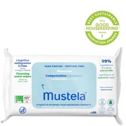 Mustela Parfümsüz Kompostlanabilir Temizleme Mendili 60 Adet