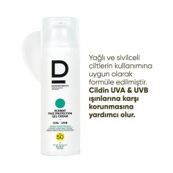 Dermoskin Sun Acne Mat SPF 50+ Face Protection Gel Cream 50 ml