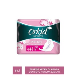 Orkid Sensitive Hijyenik Ped 8'li Uzun Tekli Paket