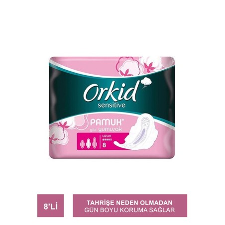 Orkid Sensitive Hijyenik Ped 8'li Uzun Tekli Paket
