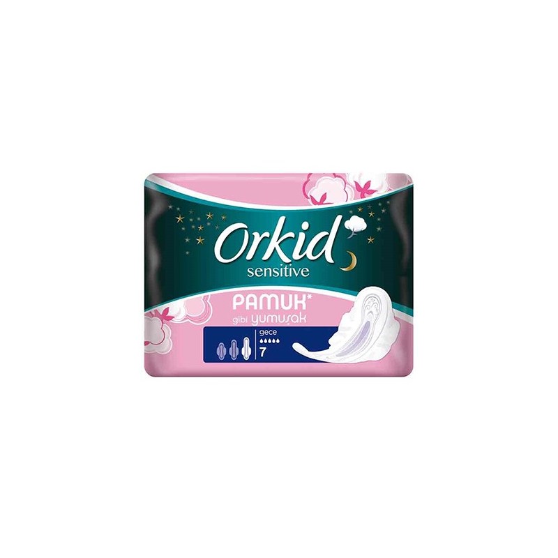 Orkid Sensitive 7'li Hijyenik Ped Gece Tekli Paket