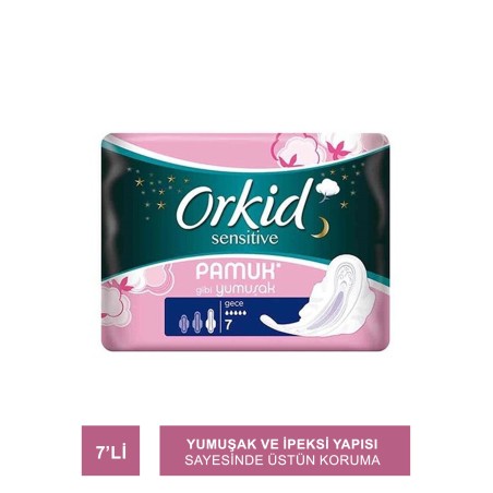 Orkid Sensitive 7'li Hijyenik Ped Gece Tekli Paket