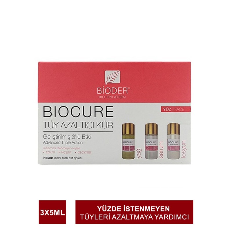 Bioder Biocure Tüy Azaltıcı Yüz Kürü 3x5 ml Bioder Biocure Tüy Azaltıcı Yüz Kürü 3x5 ml