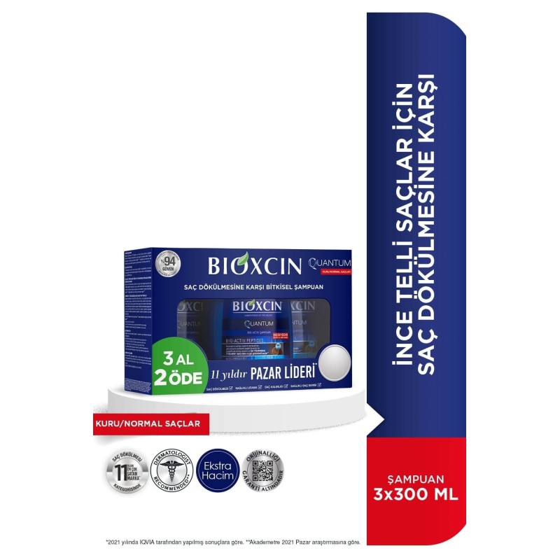 Bioxcin Quantum Şampuan Kuru-Normal Saçlar 3 al 2 öde