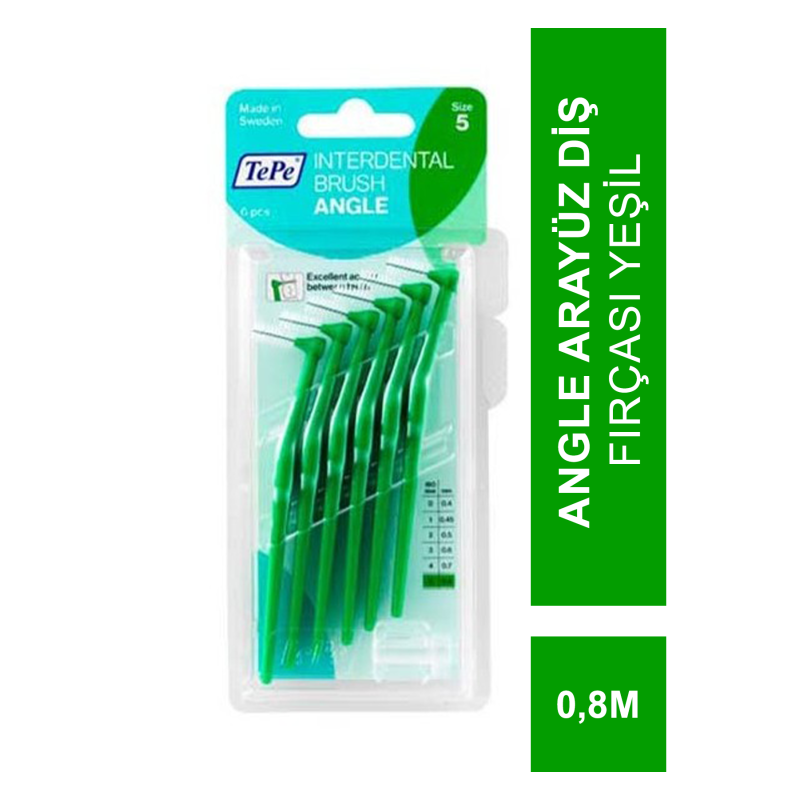 Tepe Angle Arayüz Diş Fırçası 0.8mm Yeşil 6 lı Paket