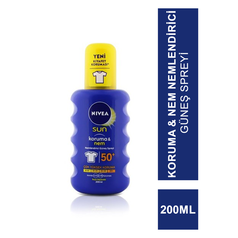 Nivea Sun SPF 50+ 200 ml Koruma & Nem Nemlendirici Güneş Spreyi Nivea Sun SPF 50+ 200 ml Koruma & Nem Nemlendirici Güneş Spreyi