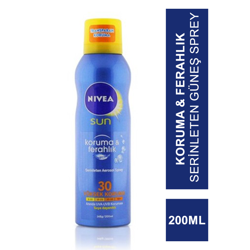 Nivea Sun SPF 30 200 ml Koruma & Ferahlık Serinleten Güneş Spreyi Nivea Sun SPF 30 200 ml Koruma & Ferahlık Serinleten Güneş Spreyi