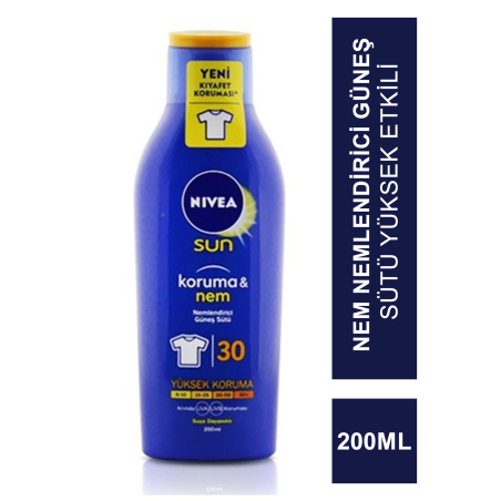 Nivea Sun SPF 30 200 ml Koruma & Nem Nemlendirici Güneş Sütü
