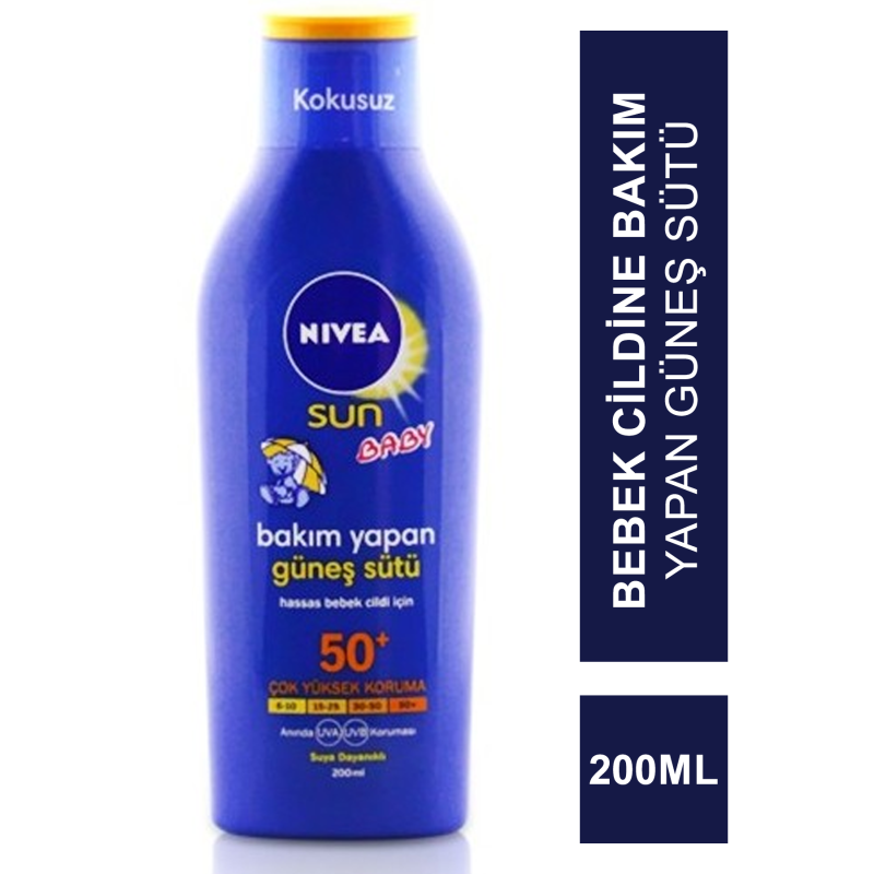 Nivea Sun Baby SPF 50+ 200 ml Bebek Cildine Bakım Yapan Güneş Sütü Nivea Sun Baby SPF 50+ 200 ml Bebek Cildine Bakım Yapan Güneş Sütü