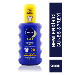Nivea Sun SPF 20 200 ml Koruma & Nem Nemlendirici Güneş Spreyi