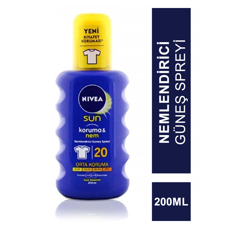 Nivea Sun SPF 20 200 ml Koruma & Nem Nemlendirici Güneş Spreyi Nivea Sun SPF 20 200 ml Koruma & Nem Nemlendirici Güneş Spreyi