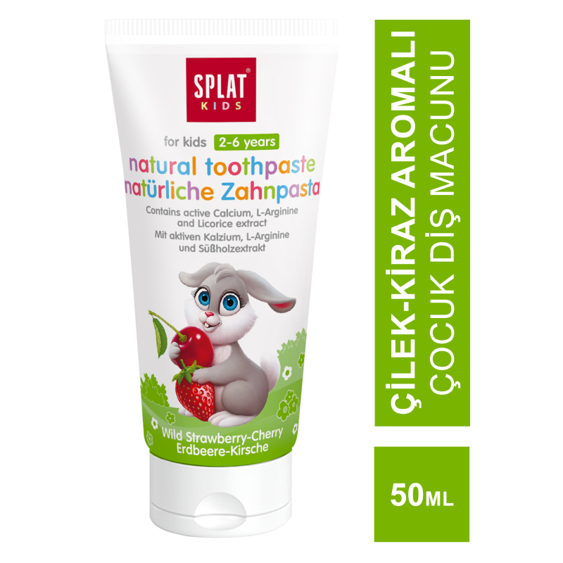 Splat Kids Natural Toothpaste Çilek-Kiraz Tadında 2-6 Yaş Diş Macunu 50ml Splat Kids Natural Toothpaste Çilek-Kiraz Tadında 2-6 Yaş Diş Macunu 50ml