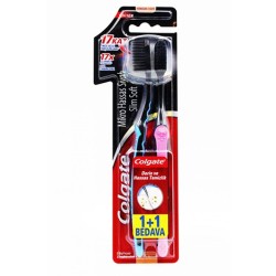 Colgate Mikro Hassas Siyah Slim Soft 1+1 Yumuşak Diş Fırçası