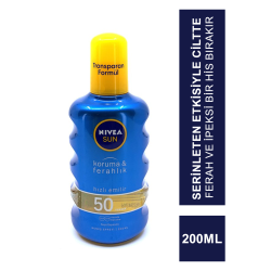 Nivea Sun SPF 50+ 200 ml Koruma & Ferahlık Transparan Güneş Spreyi