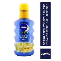 Nivea Sun SPF 50+ 200 ml Koruma & Ferahlık Transparan Güneş Spreyi