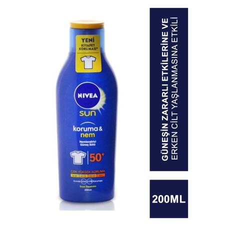 Nivea Sun SPF 50 200 ml Koruma & Nem Nemlendirici Güneş Sütü
