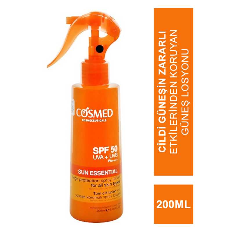 Cosmed Sun Essential High Protection Sprey Lotion Spf50 200ml Cosmed Sun Essential High Protection Sprey Lotion Spf50 200ml