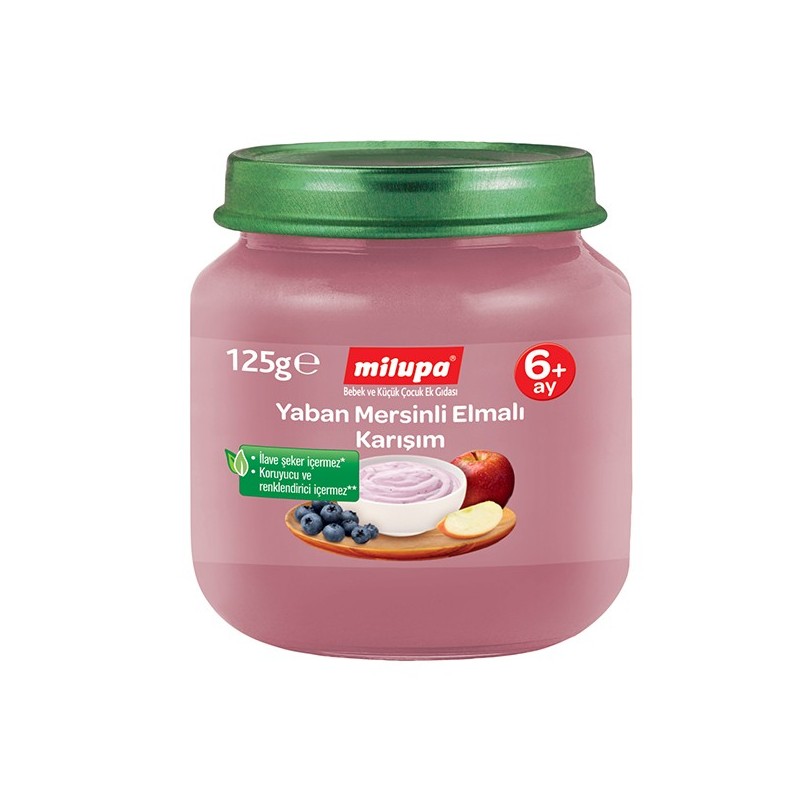 Milupa Yaban Mersinli Elma Karışımı 125 gr Milupa Yaban Mersinli Elma Karışımı 125 gr