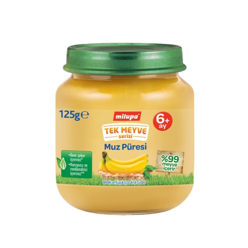 Milupa Tek Meyve Muz Püresi 125g Milupa Tek Meyve Muz Püresi 125g