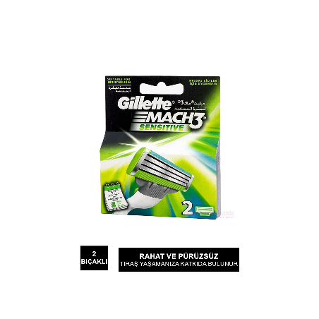 Gillette Tıraş Bıçağı Mach-3 Sensitive 2 Li Başlık