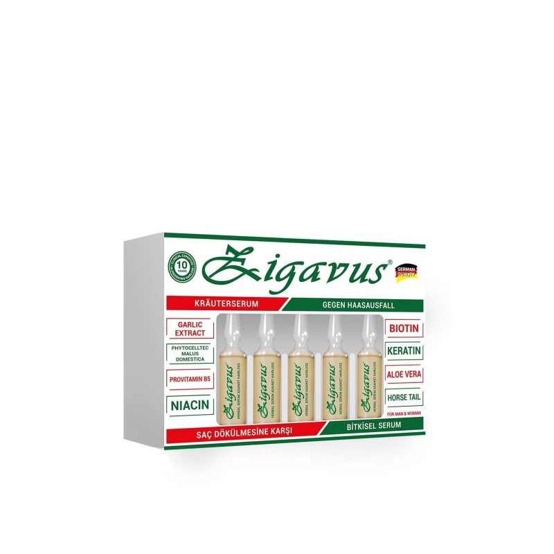 Zigavus Saç Dökülmesine Karşı Kür Ampül 4x5 ml Zigavus Saç Dökülmesine Karşı Kür Ampül 4x5 ml
