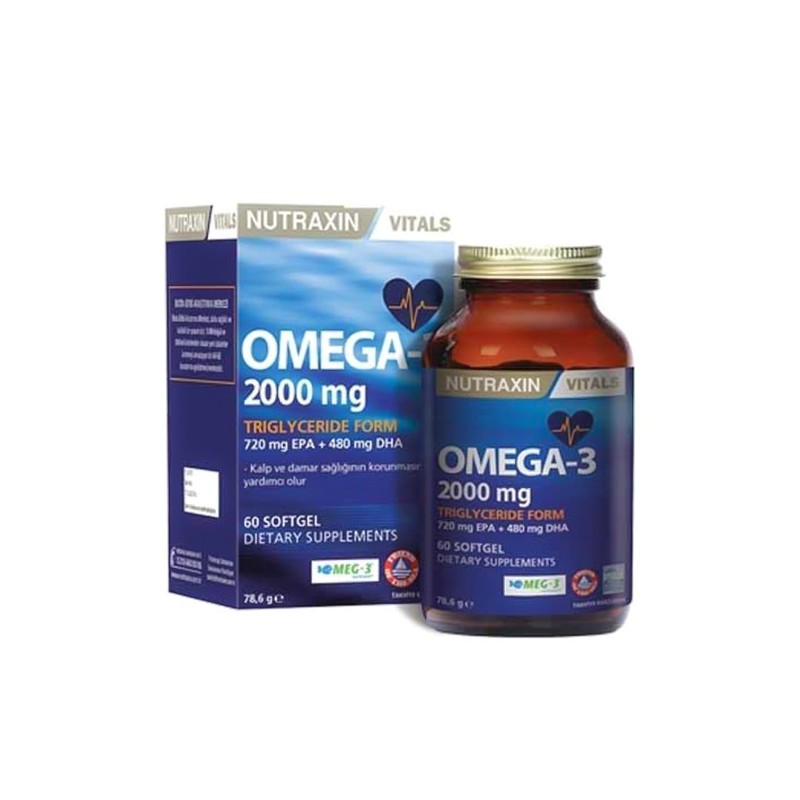 Nutraxin Omega 3 Balık Yağı 2000 mg 60 SoftGel
