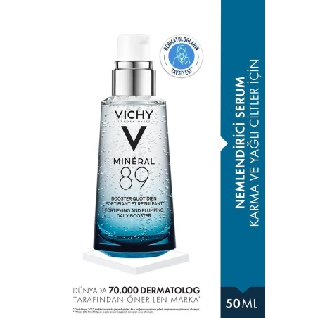 Vichy Mineral 89 Nemlendirici Cilt Serumu Hyalüronik Asit ve Termal Su ile Cilde Güç ve Nem Veren Bakım