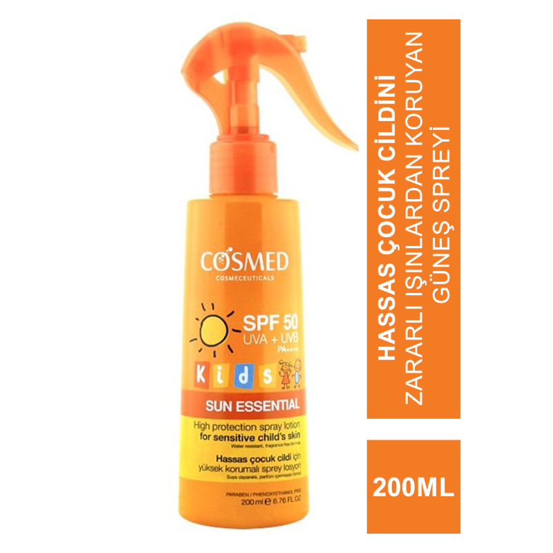 Cosmed Sun Essential Kids Spray Losyon SPF50 200ml - Çocuklar İçin Yüksek Koruma Cosmed Sun Essential Kids Spray Losyon SPF50 200ml - Çocuklar İçin Yüksek Koruma