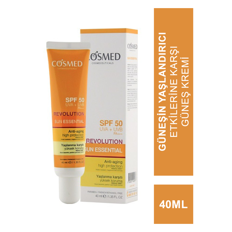 Cosmed Sun Essential Revolution SPF50 40ml - Yaşlanma Karşıtı Güneş Kremi