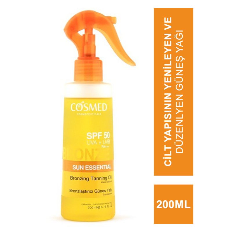 Cosmed Sun Essential SPF50 - Bronzlaştırıcı Güneş Yağı - 200ml