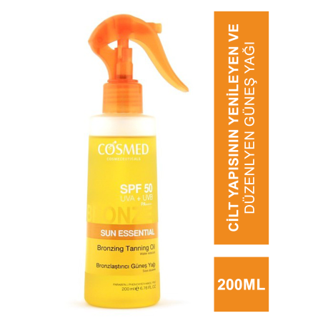 Cosmed Sun Essential SPF50 - Bronzlaştırıcı Güneş Yağı - 200ml