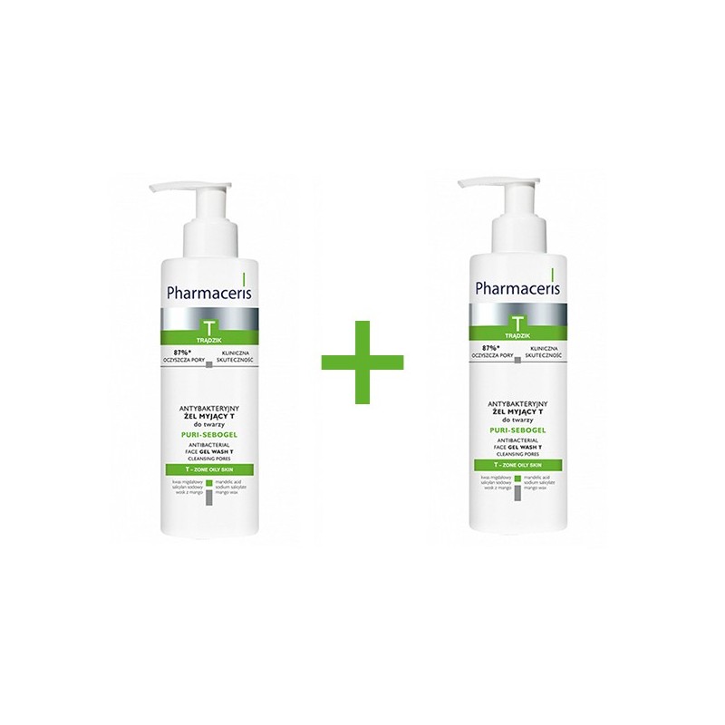Pharmaceris T - Puri Sebogel Antibacterial Face Gel-Wash - 190ml - 1+1