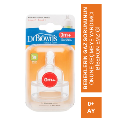 ​Dr. Browns Doğal Akış Geniş Ağız Biberon Emziği 0Ay+