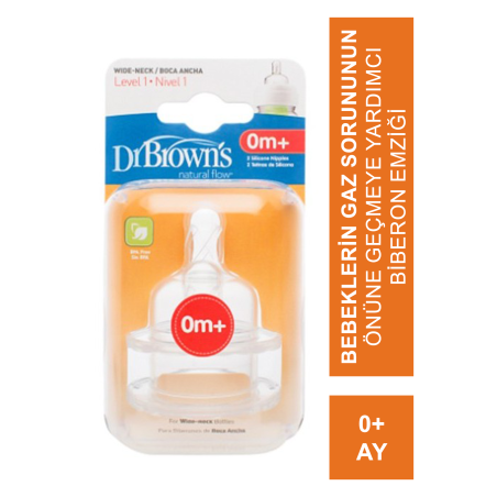 ​Dr. Browns Doğal Akış Geniş Ağız Biberon Emziği 0Ay+