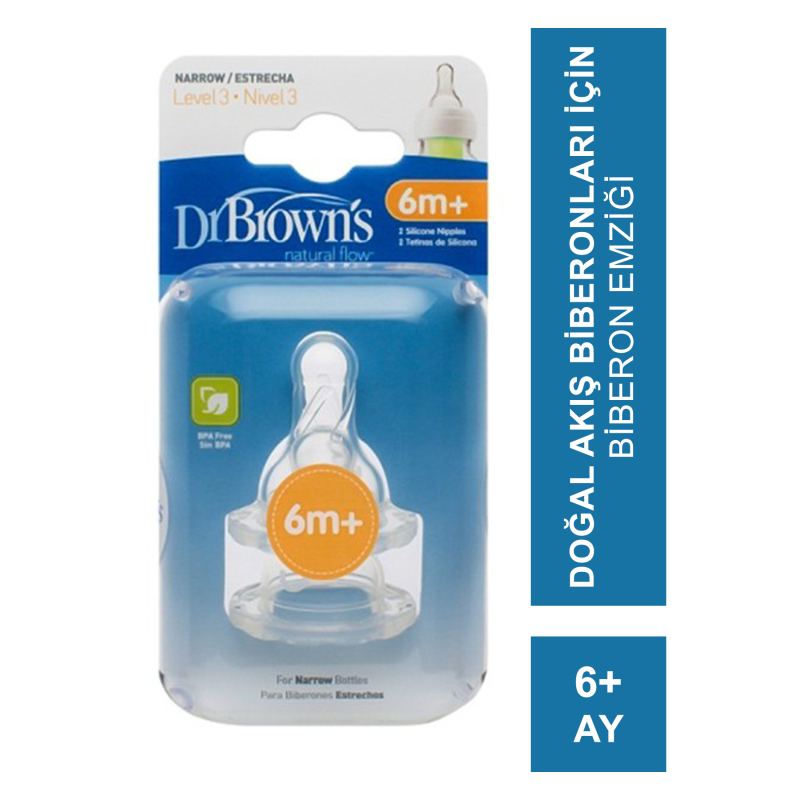 Dr.Browns 3.Aşama Dar Ağız Standart Biberon Emziği 6 Ay+ Dr.Browns 3.Aşama Dar Ağız Standart Biberon Emziği 6 Ay+