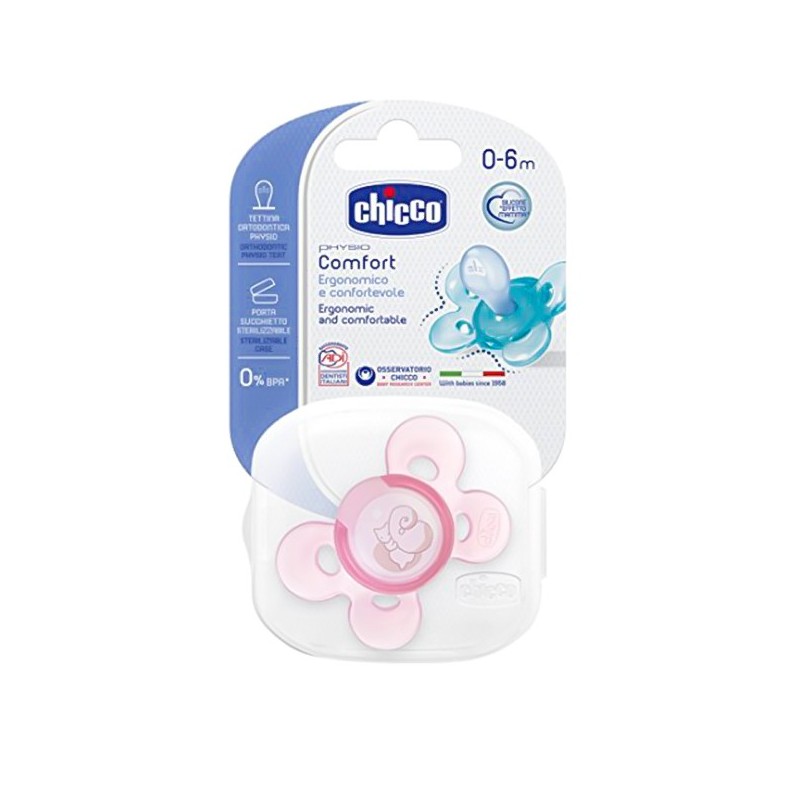 Chicco Physio Comfort Kız Tekli Silikon Emzik 0-6 Ay