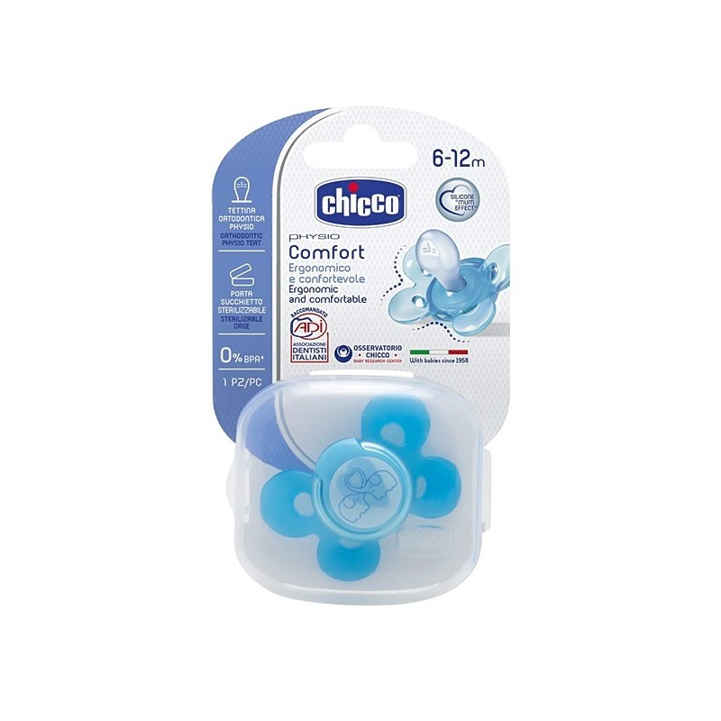 Chicco Emzik Physio Comfort Erkek Tekli Silikon 6-12 Ay