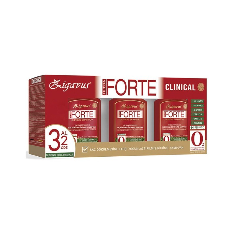 Zigavus Forte Ultra Clinical Saç Dökülmesine Karşı Bakım Şampuanı 3 Al 2 Öde Kuru ve Normal Saçlar Zigavus Forte Ultra Clinical Saç Dökülmesine Karşı Bakım Şampuanı 3 Al 2 Öde Kuru ve Normal Saçlar