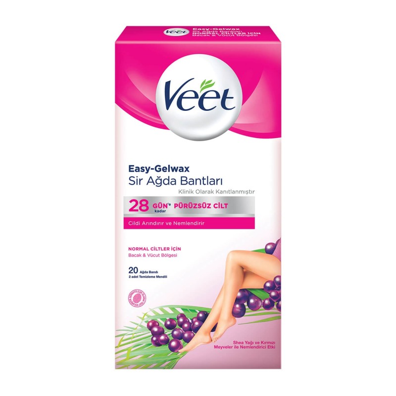 Veet Easy Gelwax Sir Ağda Bandı Normal Ciltler İçin 20 Adet Veet Easy Gelwax Sir Ağda Bandı Normal Ciltler İçin 20 Adet
