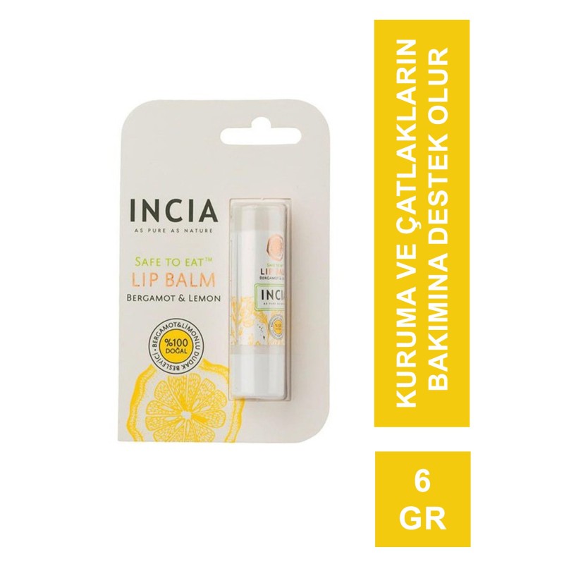 Incia Lip Balm Bergamot & Lemon 6 gr Dudak Besleyici