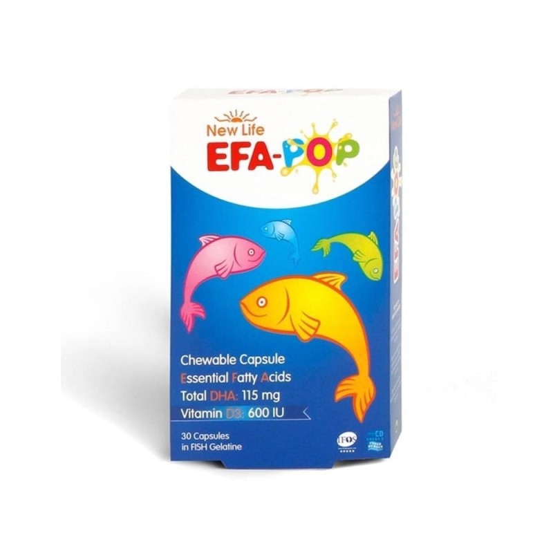 New Life EFA Pop 30 Kapsül Çiğnenebilir Balık Yağı New Life EFA Pop 30 Kapsül Çiğnenebilir Balık Yağı