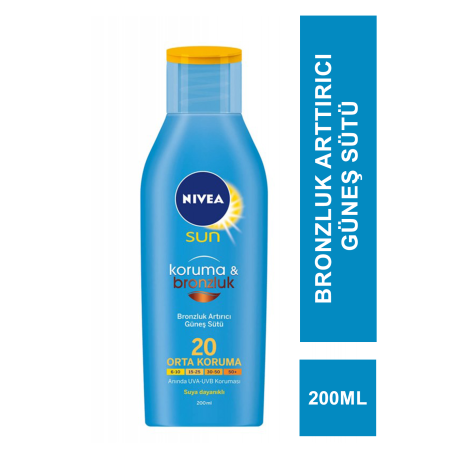 Nivea Sun SPF 20 200 ml Koruma ve Bronzluk Arttırıcı Güneş Sütü