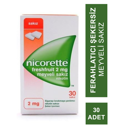 Nicorette Freshfruit 2 mg Meyveli Nikotin Sakızı 30 Adet
