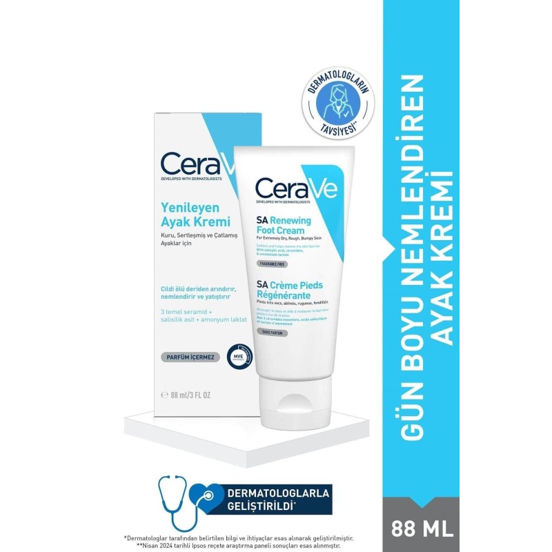 CeraVe SA Yenileyici Ayak Kremi 88 ml CeraVe SA Yenileyici Ayak Kremi 88 ml