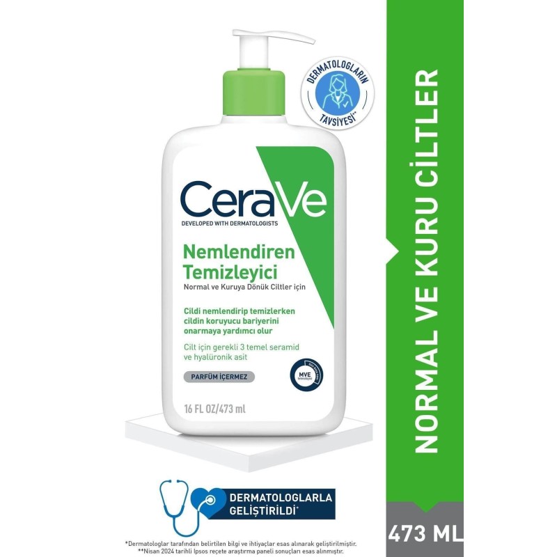 CeraVe Hydrating Nemlendiren Temizleyici Seramid & Hyalüronik Asit Kuru & Normal Ciltler Yüz Vücut 473ml CeraVe Hydrating Nemlendiren Temizleyici Seramid & Hyalüronik Asit Kuru & Normal Ciltler Yüz Vücut 473ml