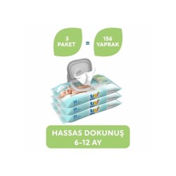 Uni Baby Hassas Dokunuş 6-12 Yaş Islak Mendil 3x56 adet