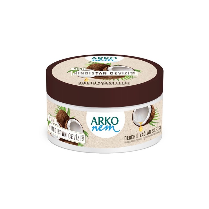 Arko Nem Krem Değerli Yağlar Hindistan Cevizi Yağlı Bakım Kremi 250 ml Arko Nem Krem Değerli Yağlar Hindistan Cevizi Yağlı Bakım Kremi 250 ml
