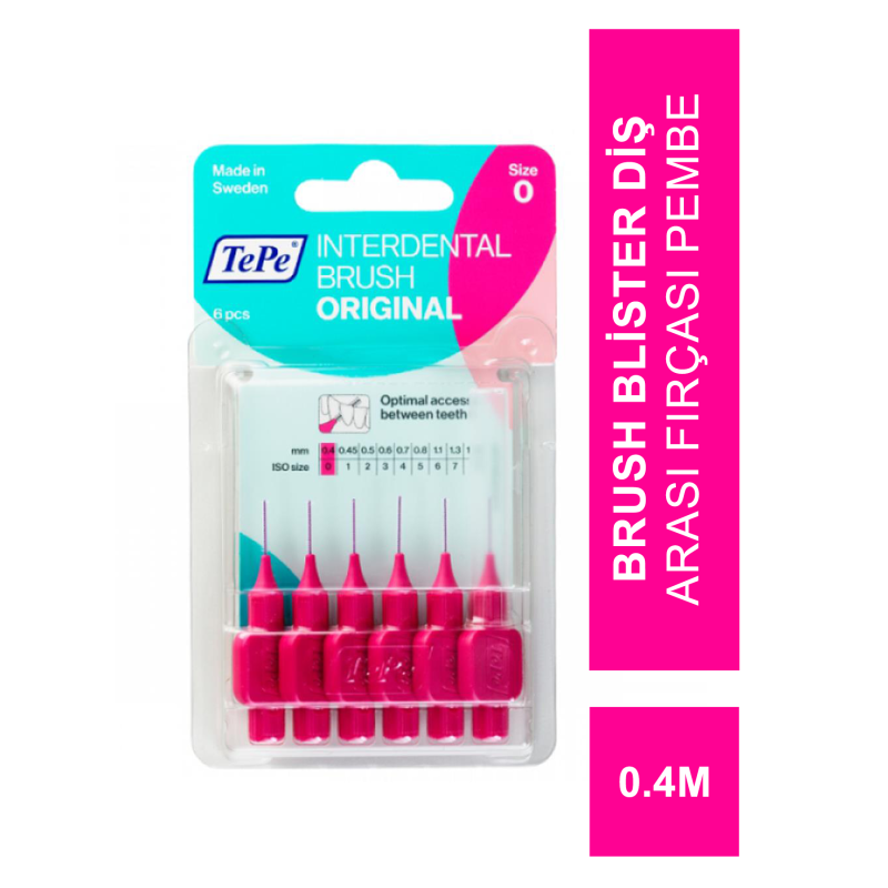 TEPE Blister Arayüz Diş Fırçası Pembe 0.4 mm 6 lı TEPE Blister Arayüz Diş Fırçası Pembe 0.4 mm 6 lı