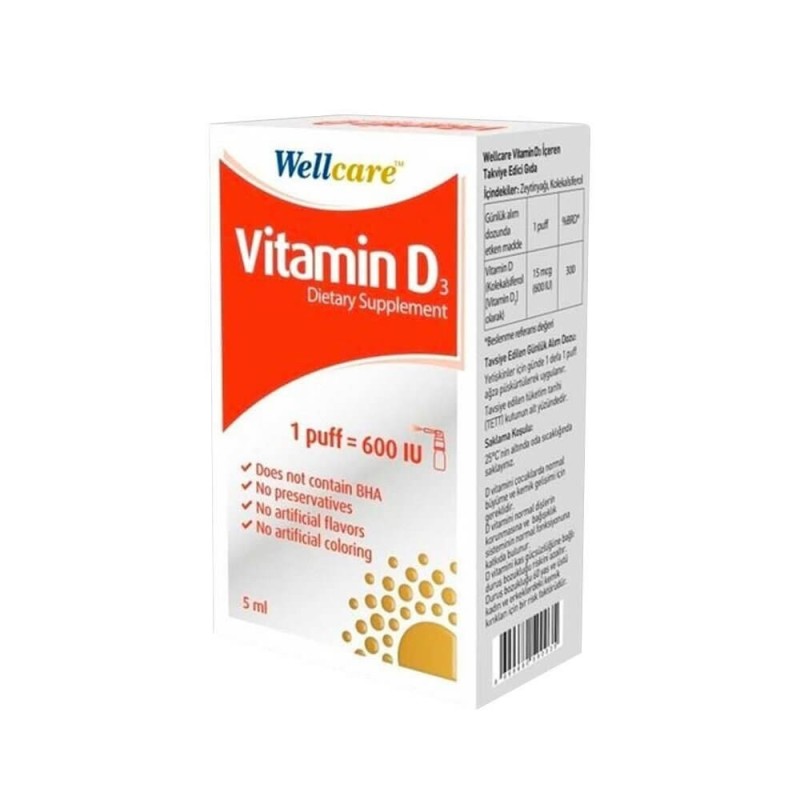 Wellcare Vitamin D3 600 IU 5ml Wellcare Vitamin D3 600 IU 5ml