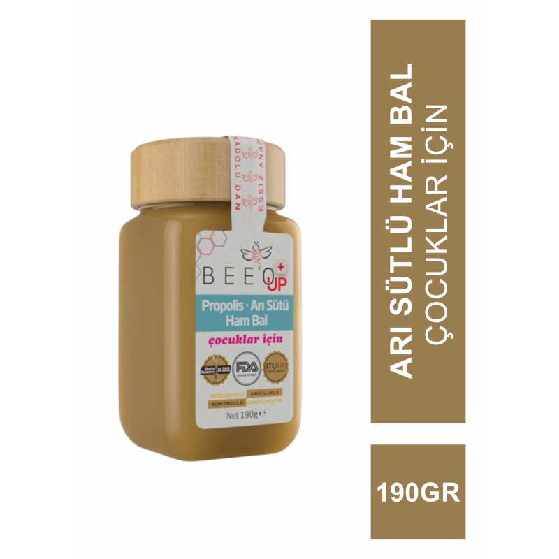 Beeo Up Propolis Arı Sütlü Ham Bal ( Çocuk ) 190 gr (S.K.T 09-2023) Beeo Up Propolis Arı Sütlü Ham Bal ( Çocuk ) 190 gr (S.K.T 09-2023)